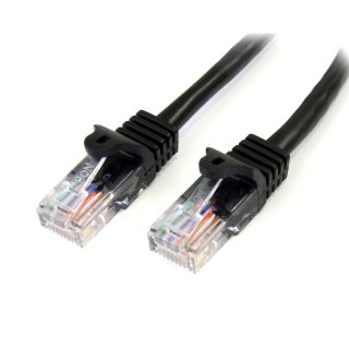 StarTech.com 1m Black Cat5e Ethernet Patch Cable Snagless - 45PAT1MBK - Featuring Snagless RJ45 Connectors - Available from SABR - StarTech.com Reseller