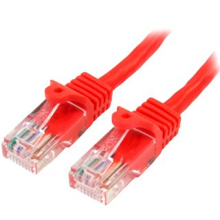 StarTech.com 1m Red Cat5e Ethernet Patch Cable Snagless - 45PAT1MRD - Featuring Snagless RJ45 Connectors - Available from SABR - StarTech.com Reseller